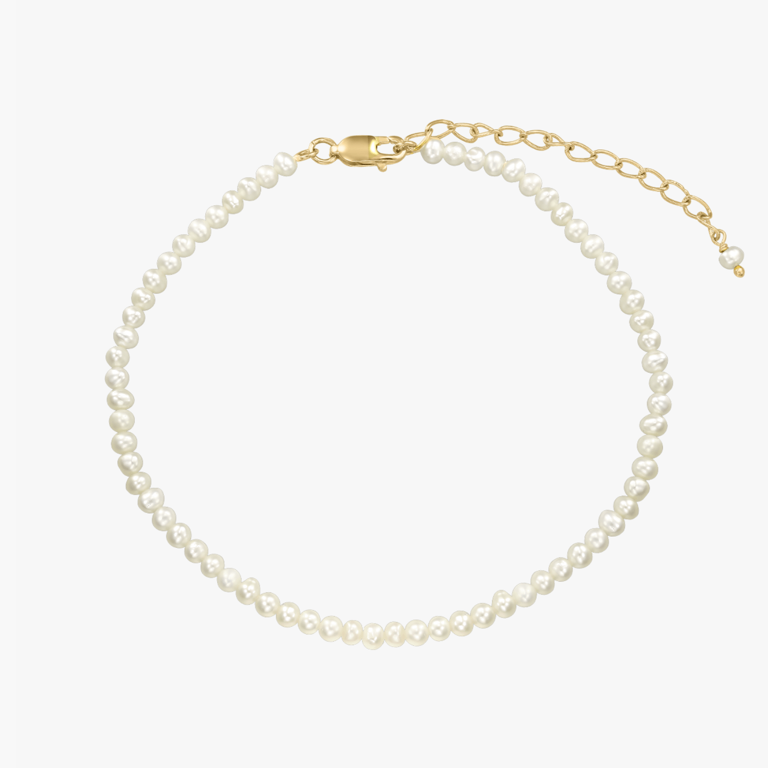 Finesse Silver Foot Bracelet - Natural Pearls