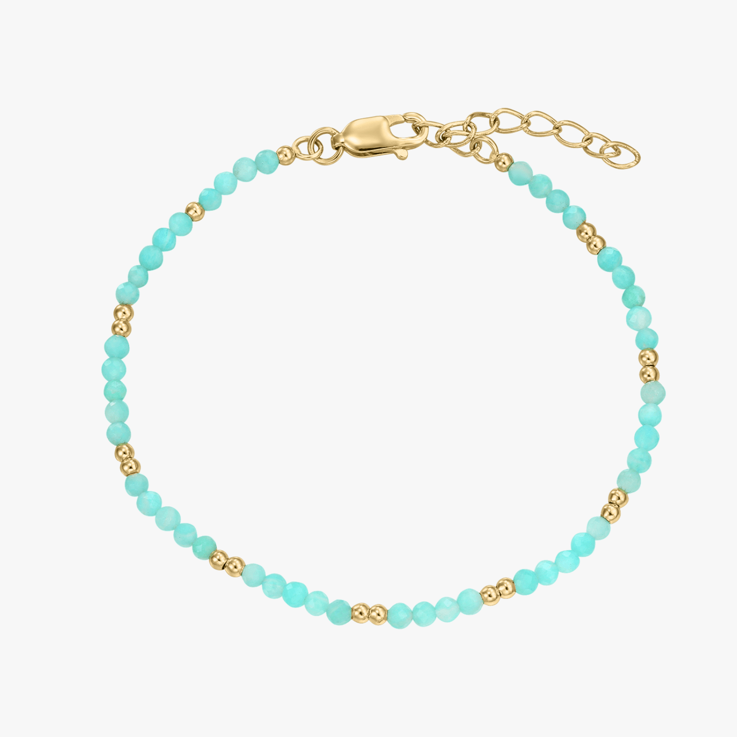 Srebrna bransoletka na nogę Golden SummerScape - Amazonit - Indira