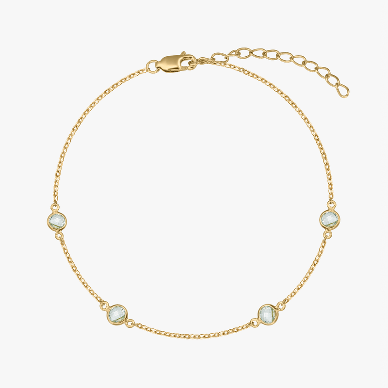 Srebrna bransoletka Birthstone Golden December - Niebieski Topaz - Indira
