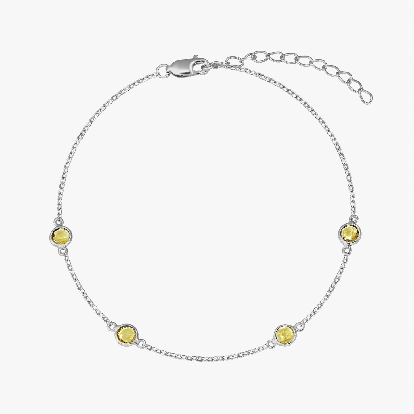 Srebrna bransoletka Birthstone Listopad - Cytryn - Indira