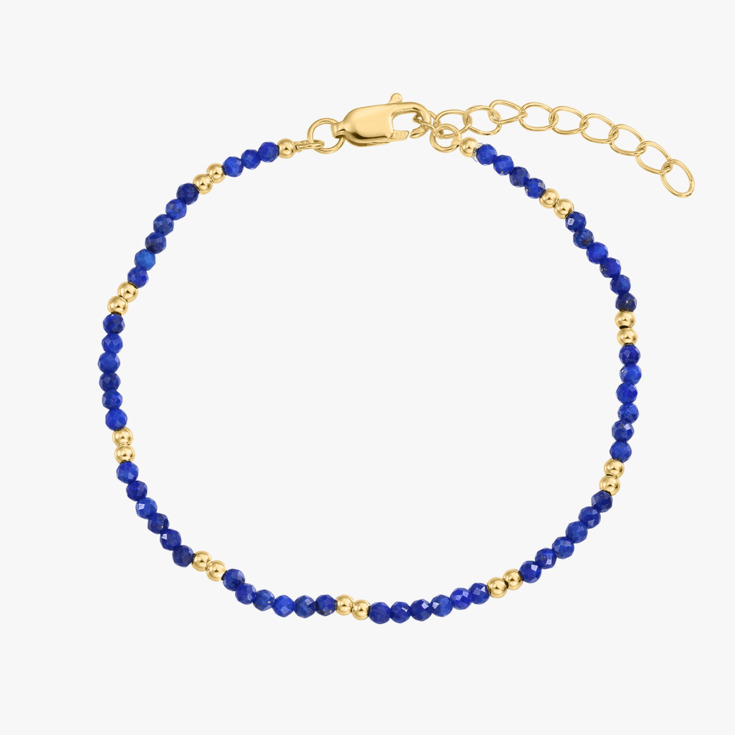 Golden SummerScape Silver Bracelet - Lapis Lazuli