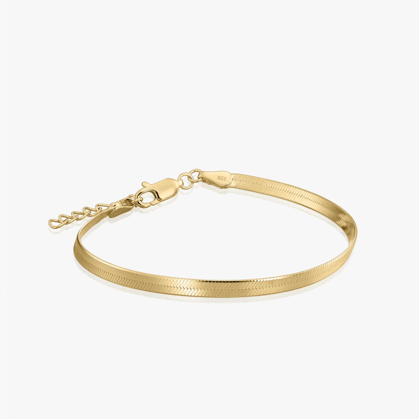 Srebrna bransoletka na kostkę Golden Herringbone - Indira