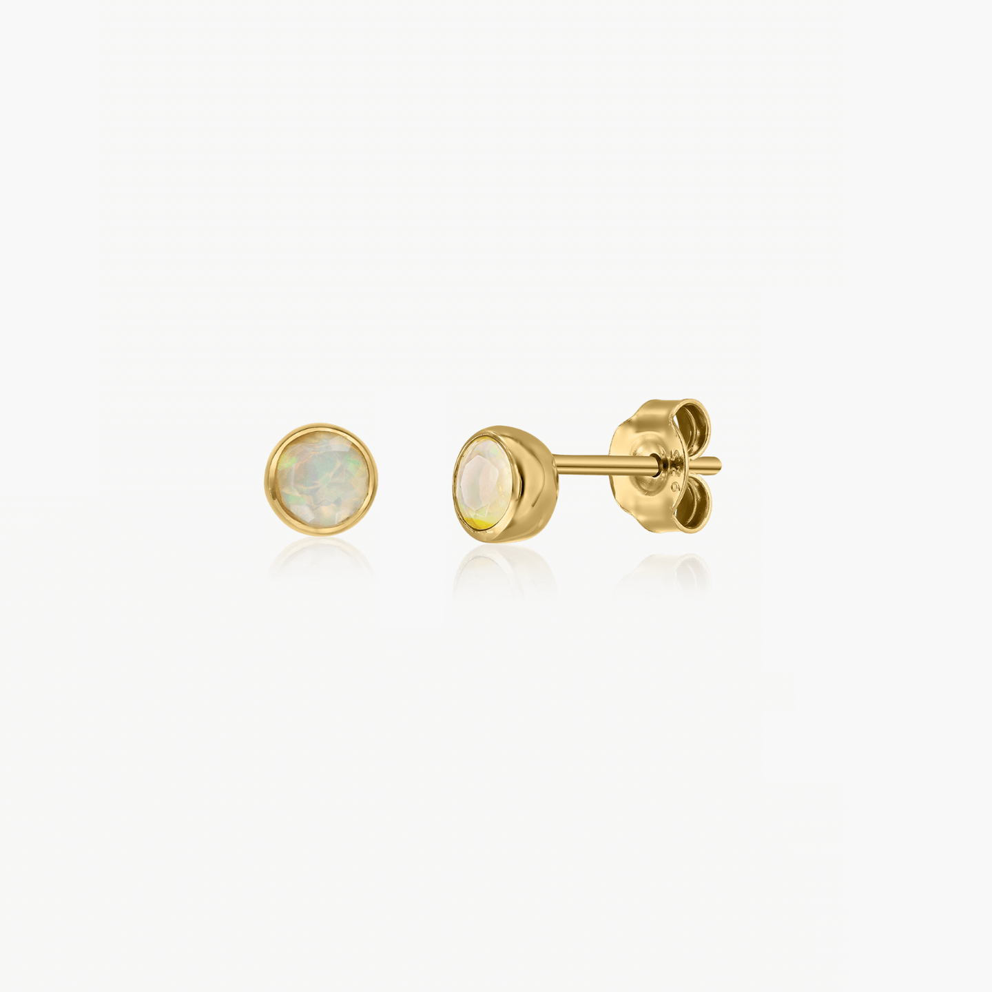 Srebrne kolczyki Birthstone Golden October - Opal - Indira