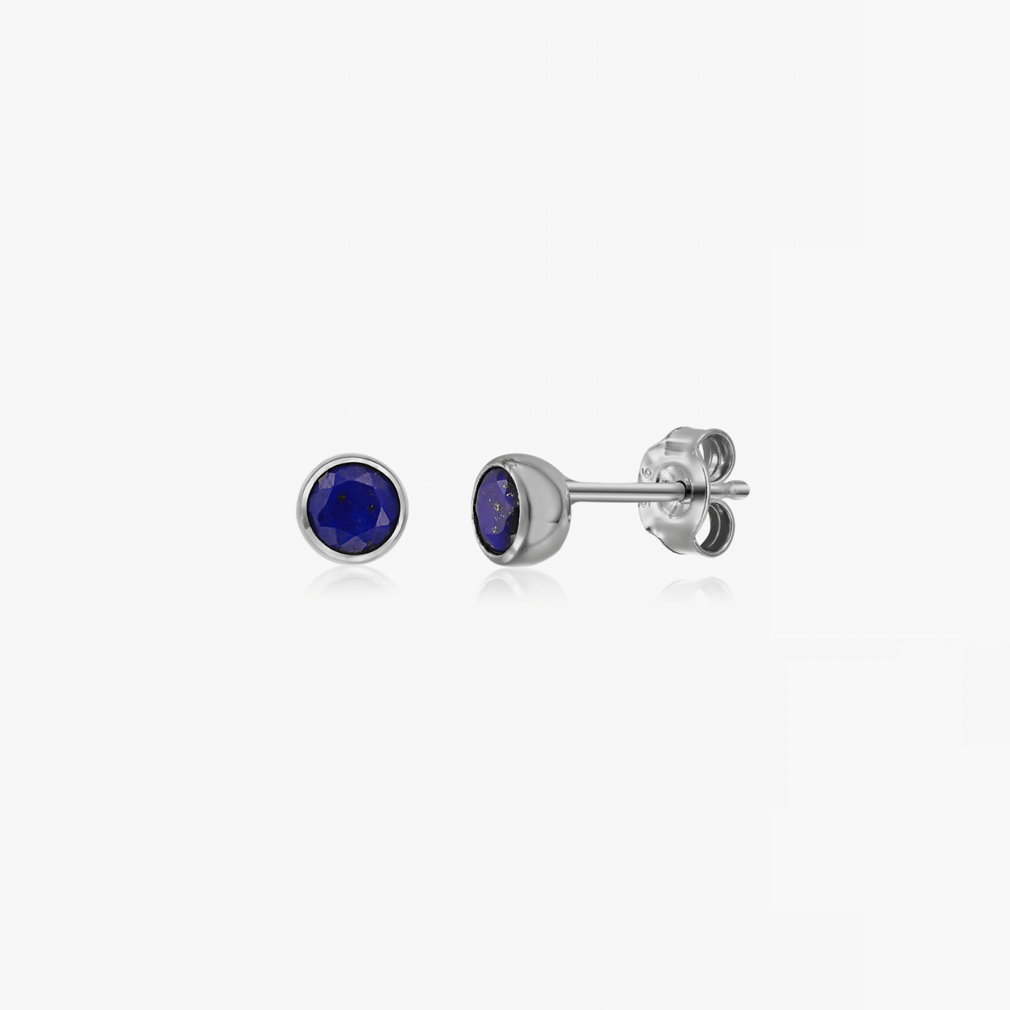 Kolczyki srebrne Birthstone Wrzesień - Lapis - Indira