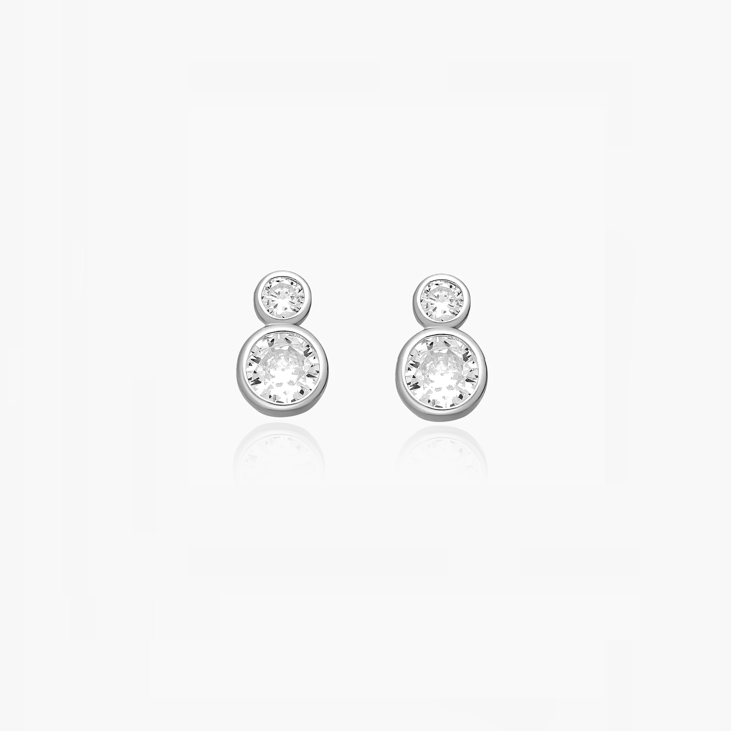 Double stone silver earrings