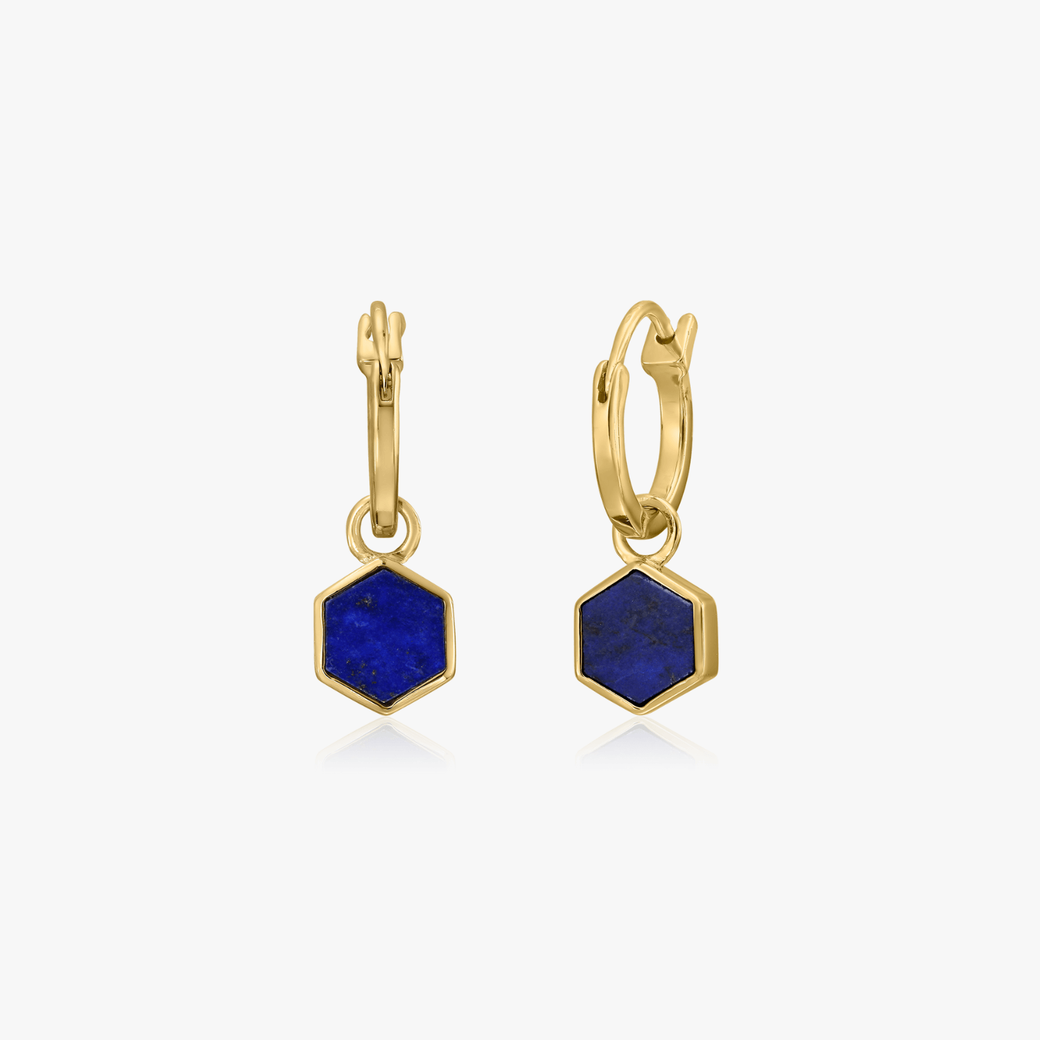 Golden Charlotte silver earrings - Lapis Lazuli