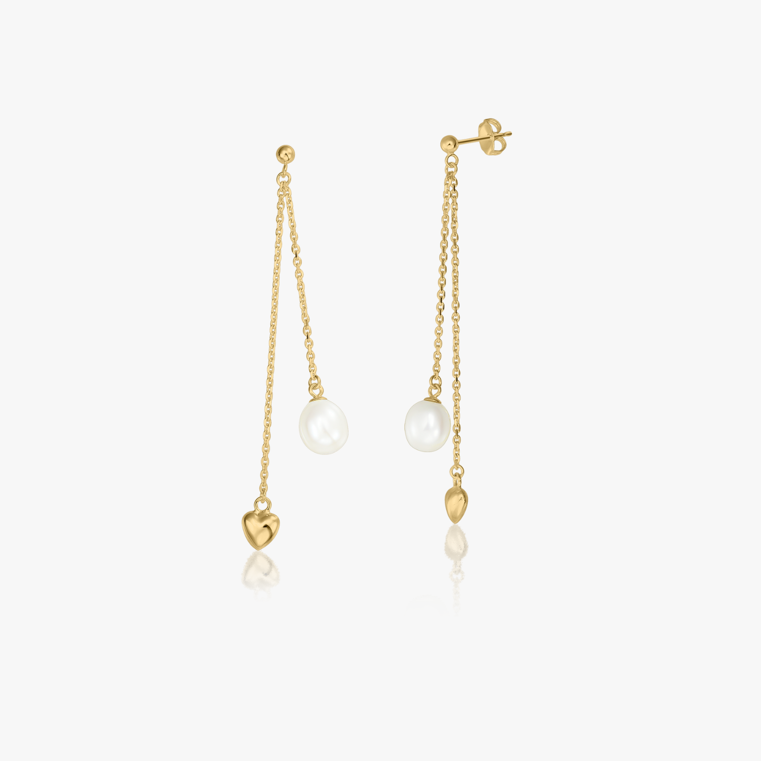 Golden Eliana silver earrings - Natural pearls