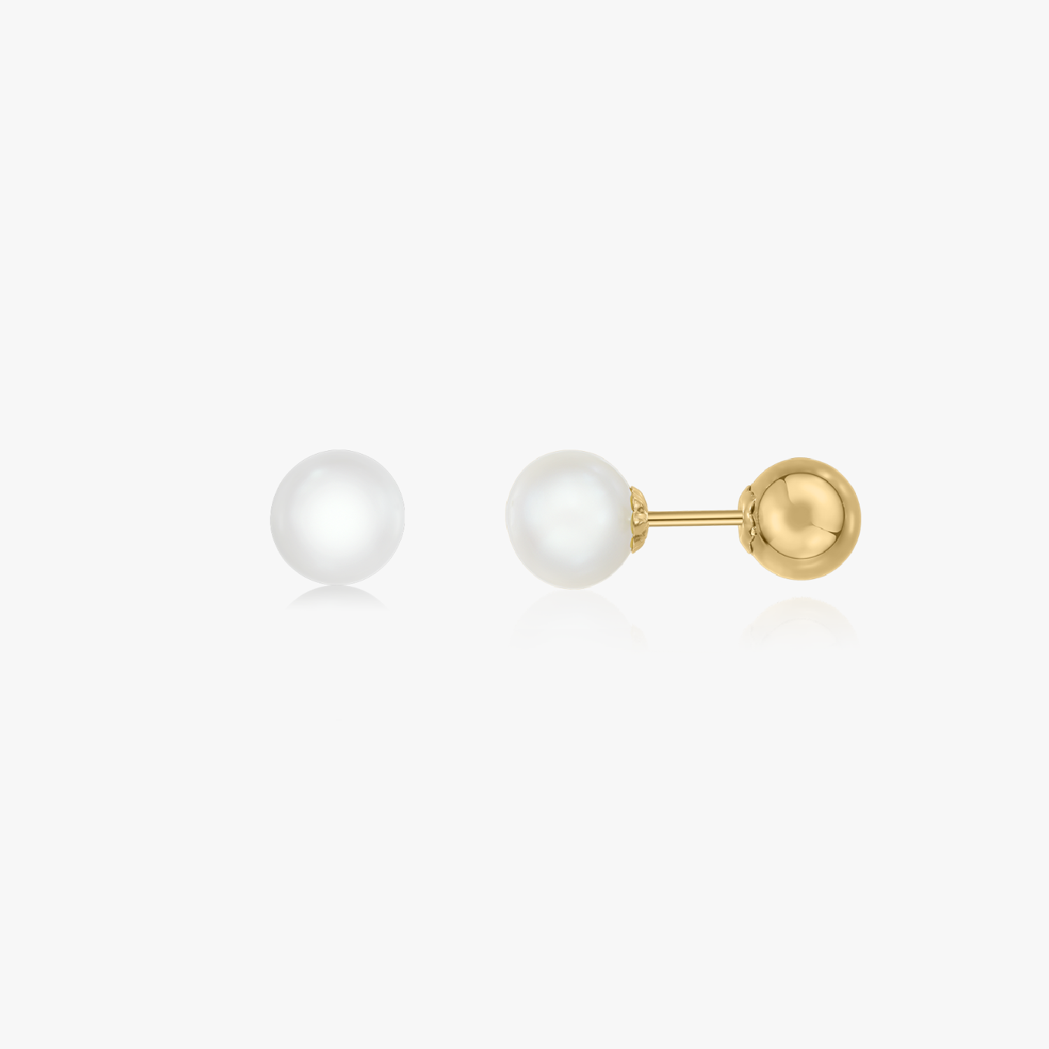 Golden Reverse Silver Earrings - Natural Pearls