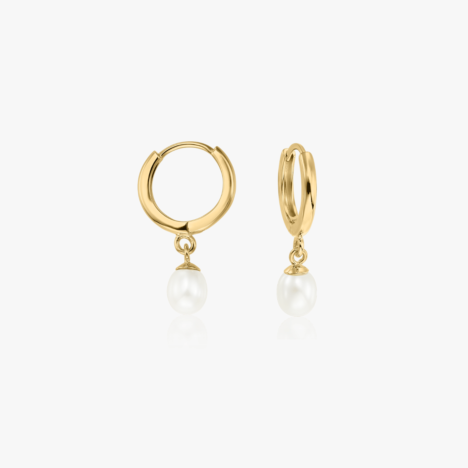 Pearl Hoops gold earrings - Natural pearls