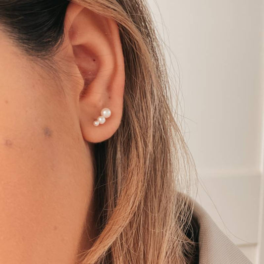 Kolczyki ze złota Tiny Pearls - Indira