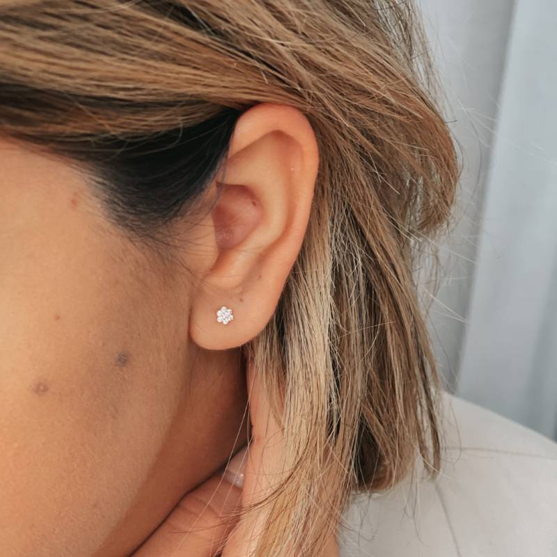 Winterbloom gold earrings - Zirconium
