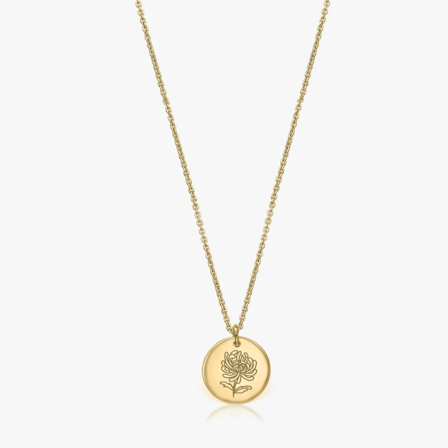 Naszyjnik ze srebra Birth Flower Golden - Listopadowa Chryzantema - Indira