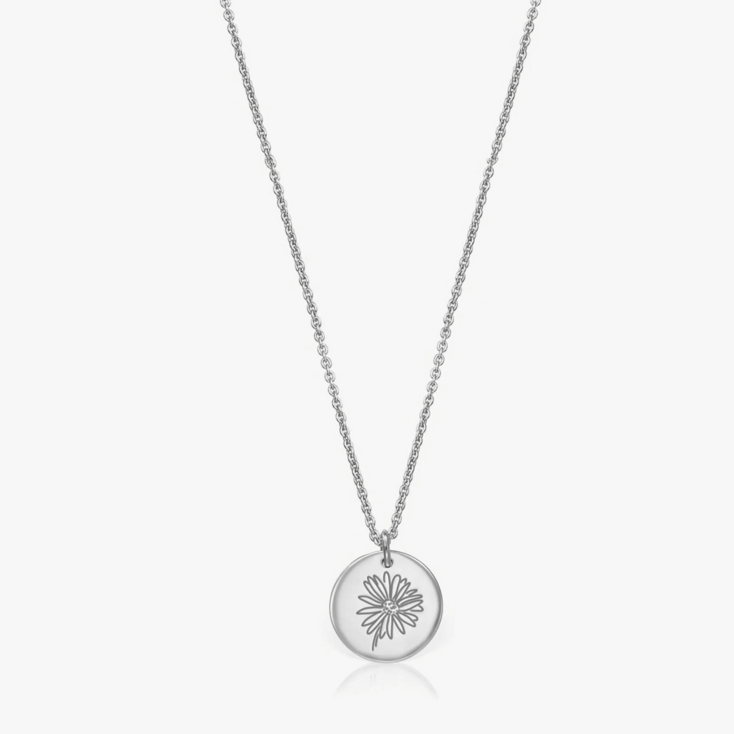 Silver necklace Birth Flower Silver - April Daisy