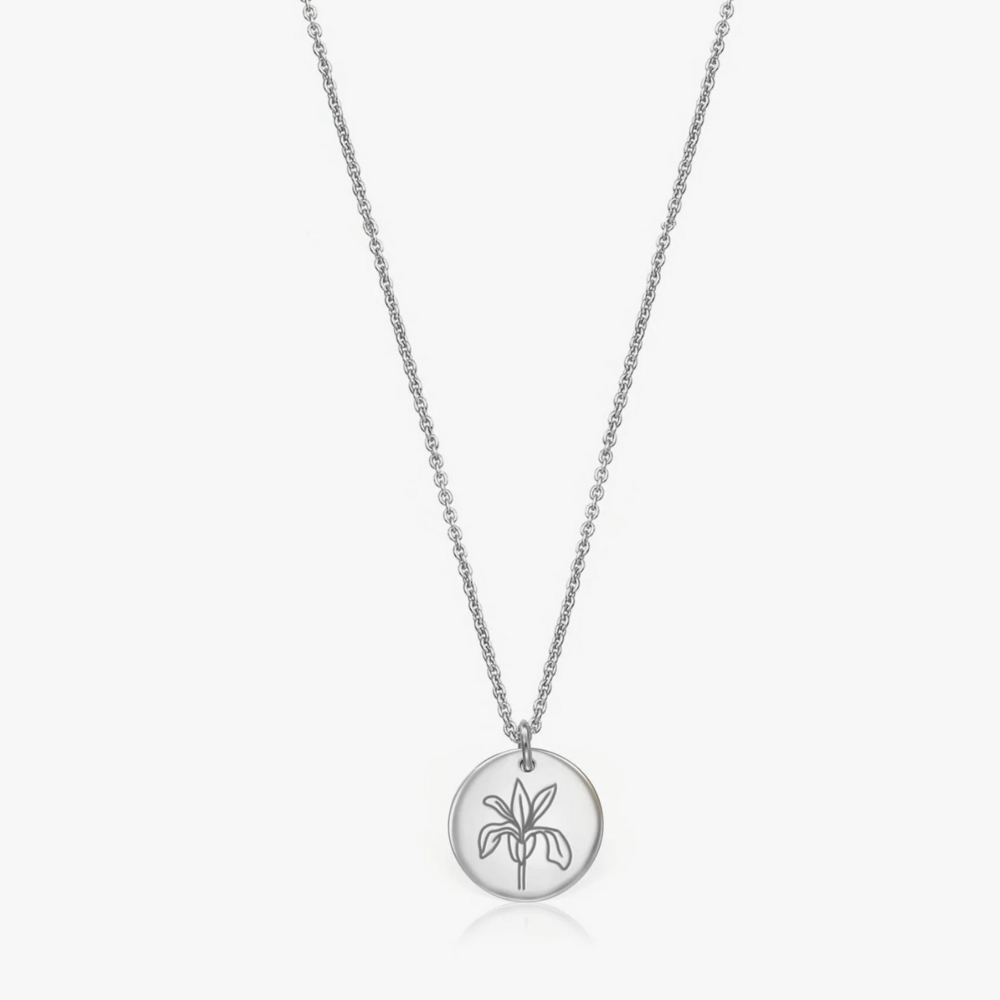 Naszyjnik srebrny Birth Flower Silver - Luty Irys - Indira