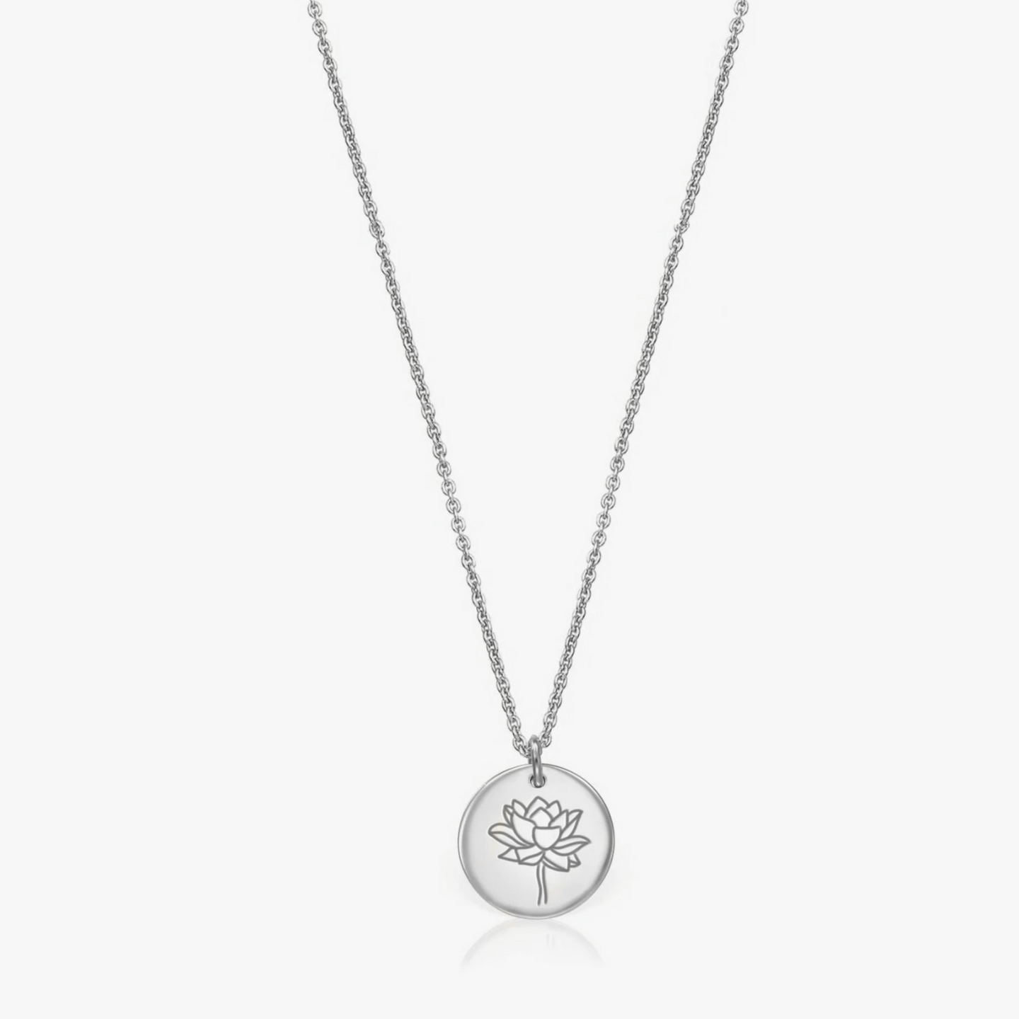 Naszyjnik ze srebra Birth Flower Silver - July Lotus - Indira