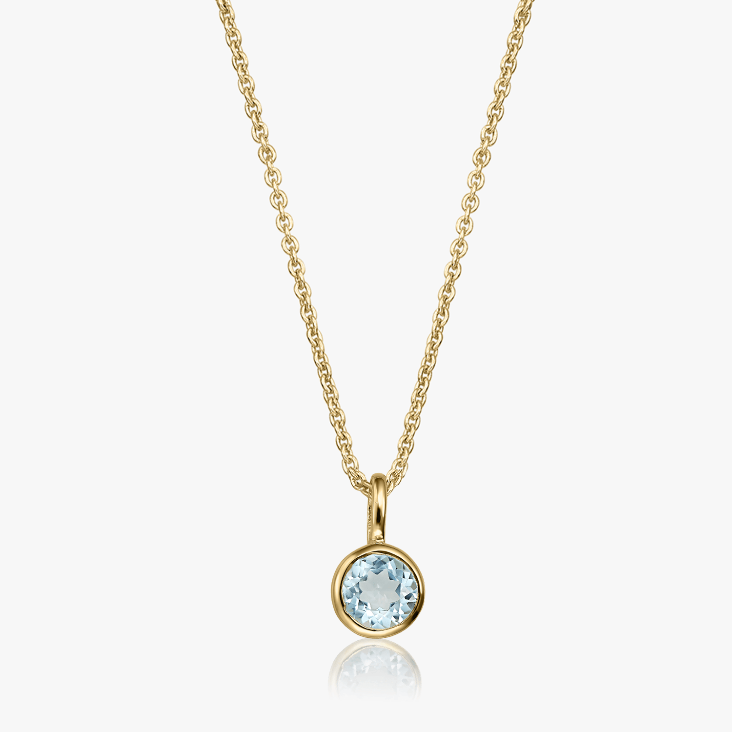 Silver necklace Birthstone Golden December - Blue Topaz
