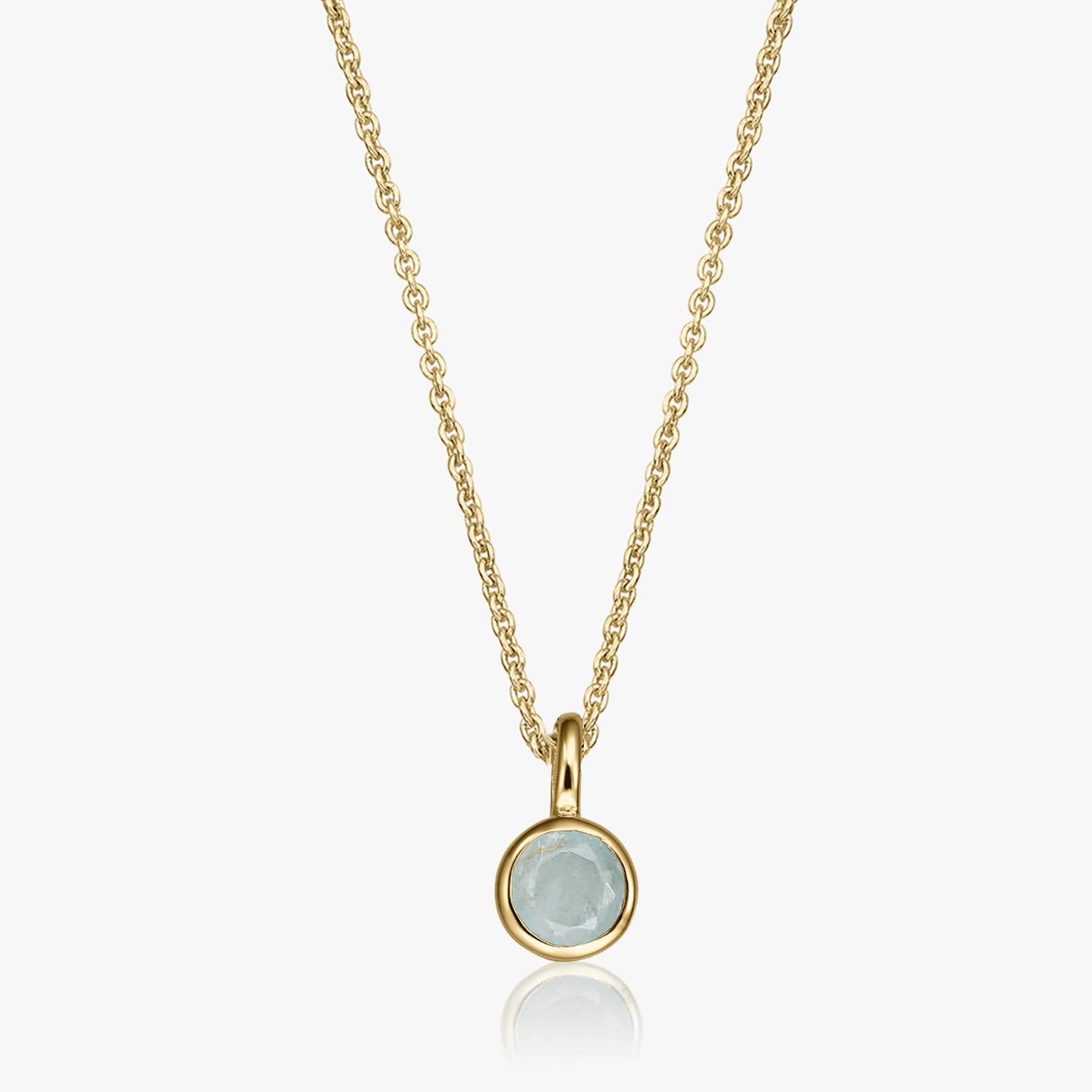 Naszyjnik srebrny Birthstone Golden March - Akwamaryn - Indira
