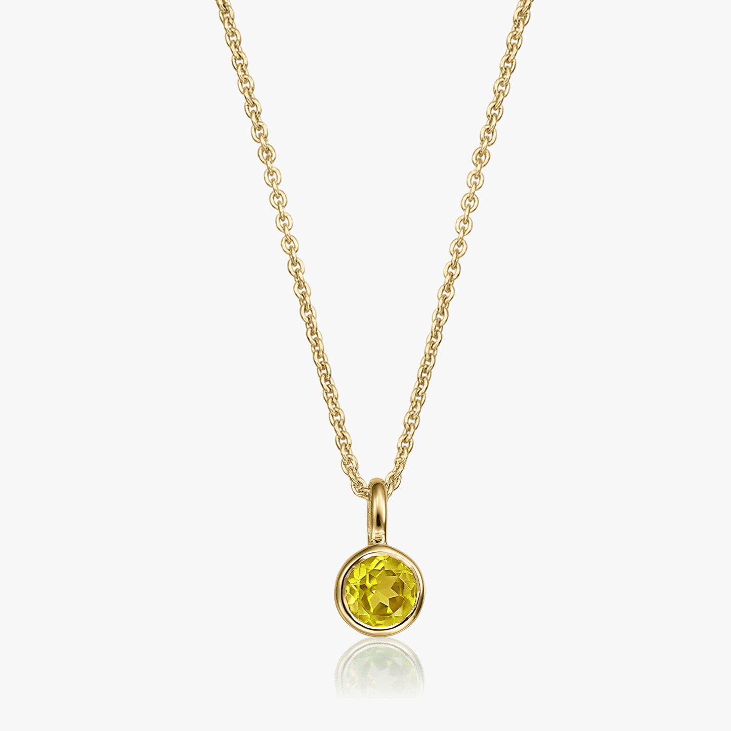 Silver necklace Birthstone Golden January - Garnet