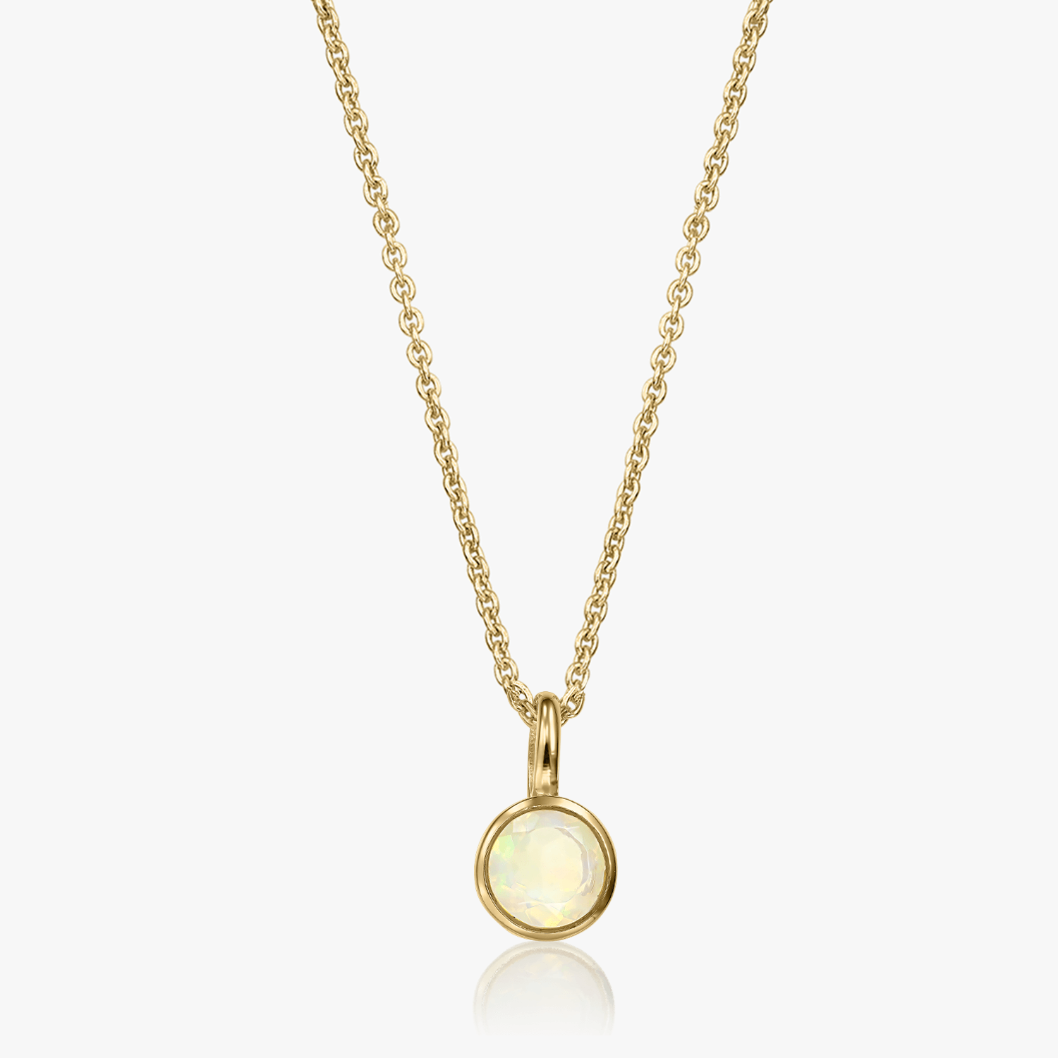 Naszyjnik ze srebra Birthstone Golden October - Opal - Indira