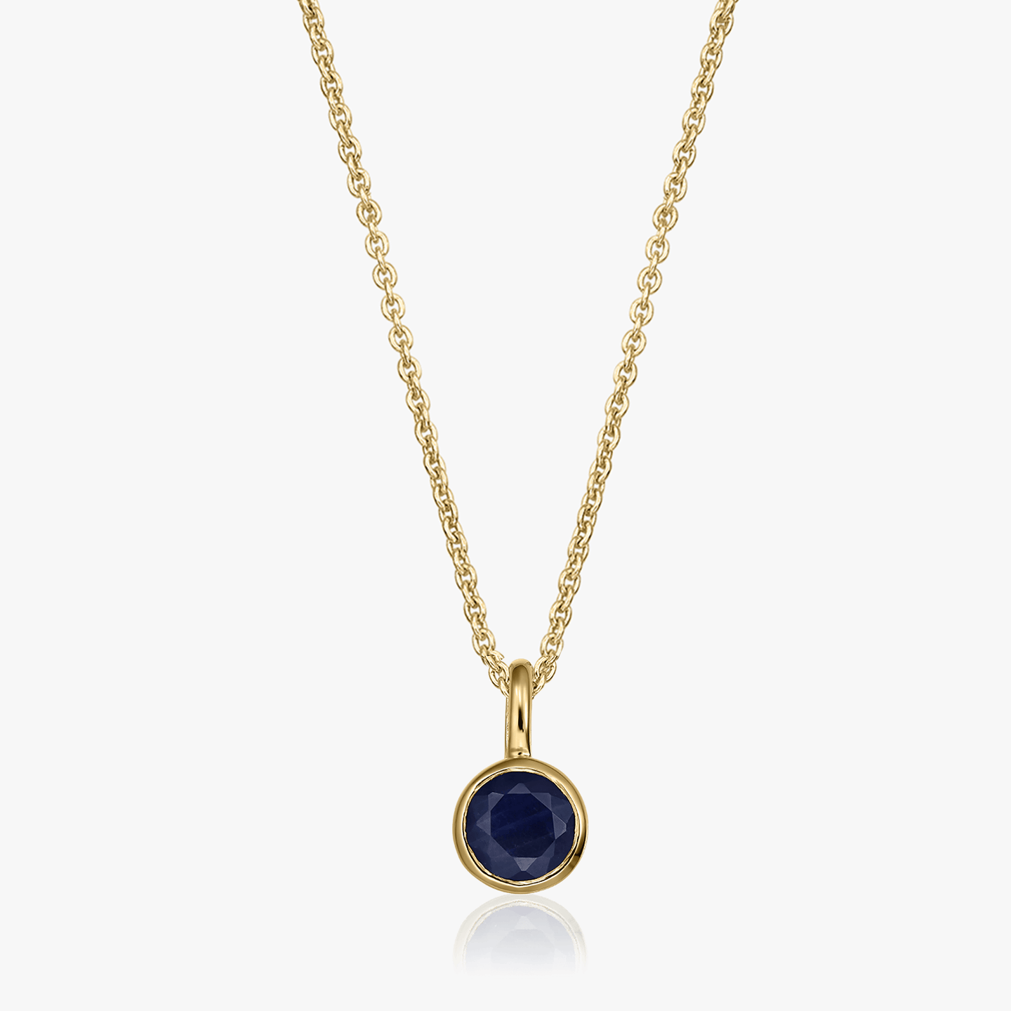 Naszyjnik z srebra Birthstone Golden September - Szafir - Indira