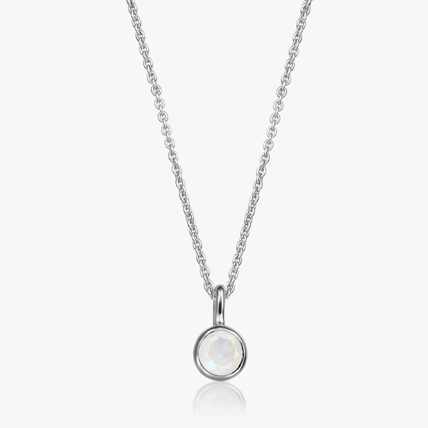 Silver necklace Birthstone June - Stone of the Moon