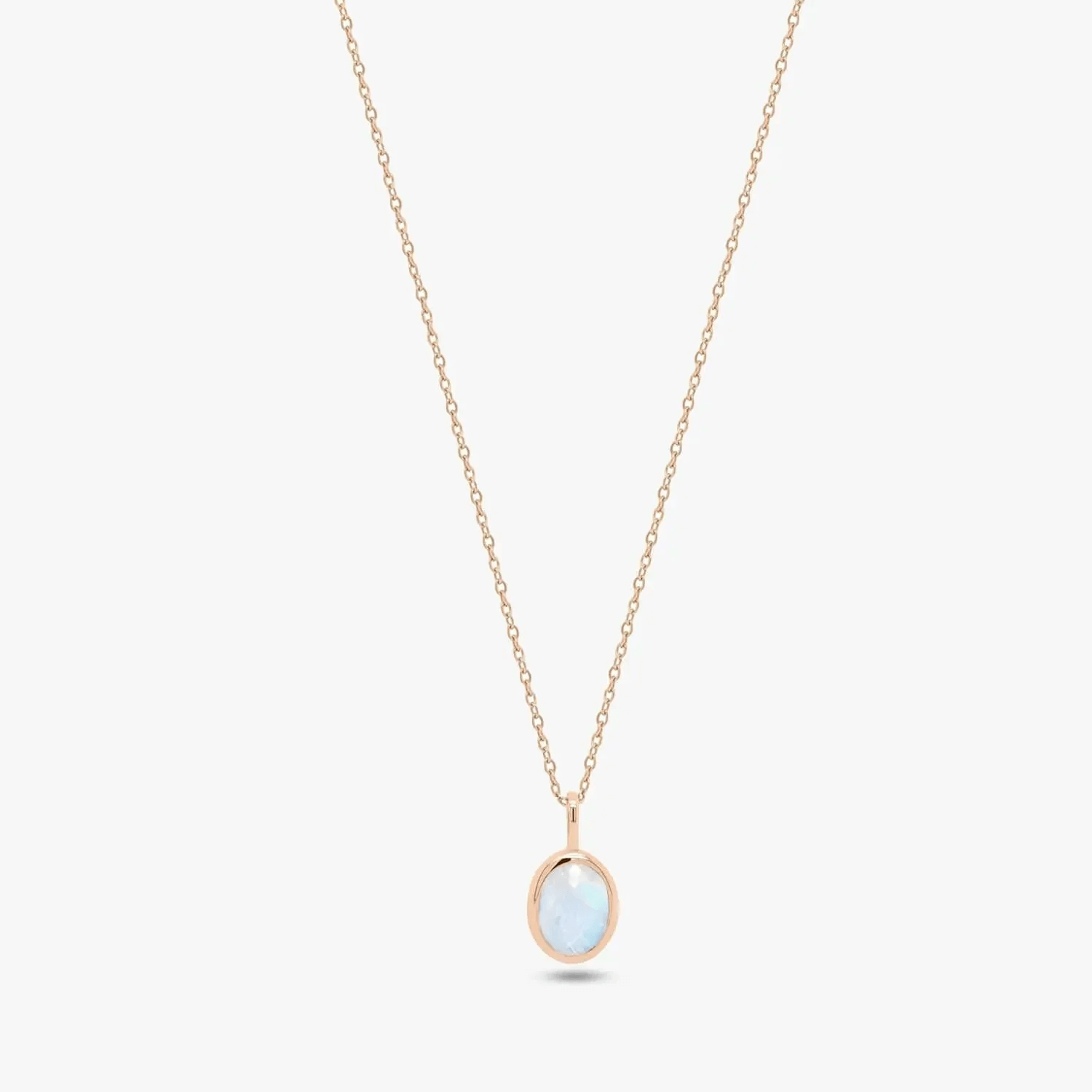 Champagne Rose silver necklace - Moonstone