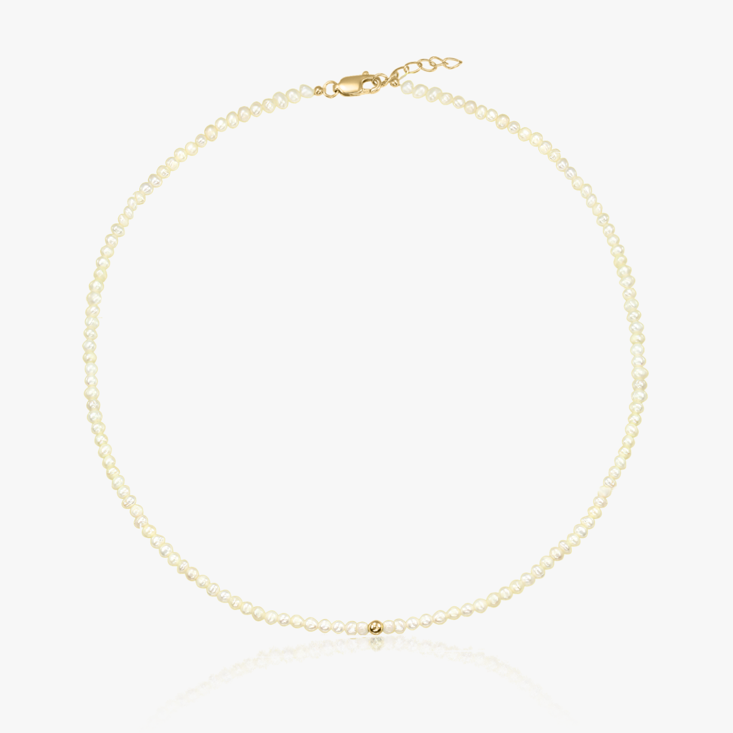 Golden Glamor silver necklace - Natural Pearls