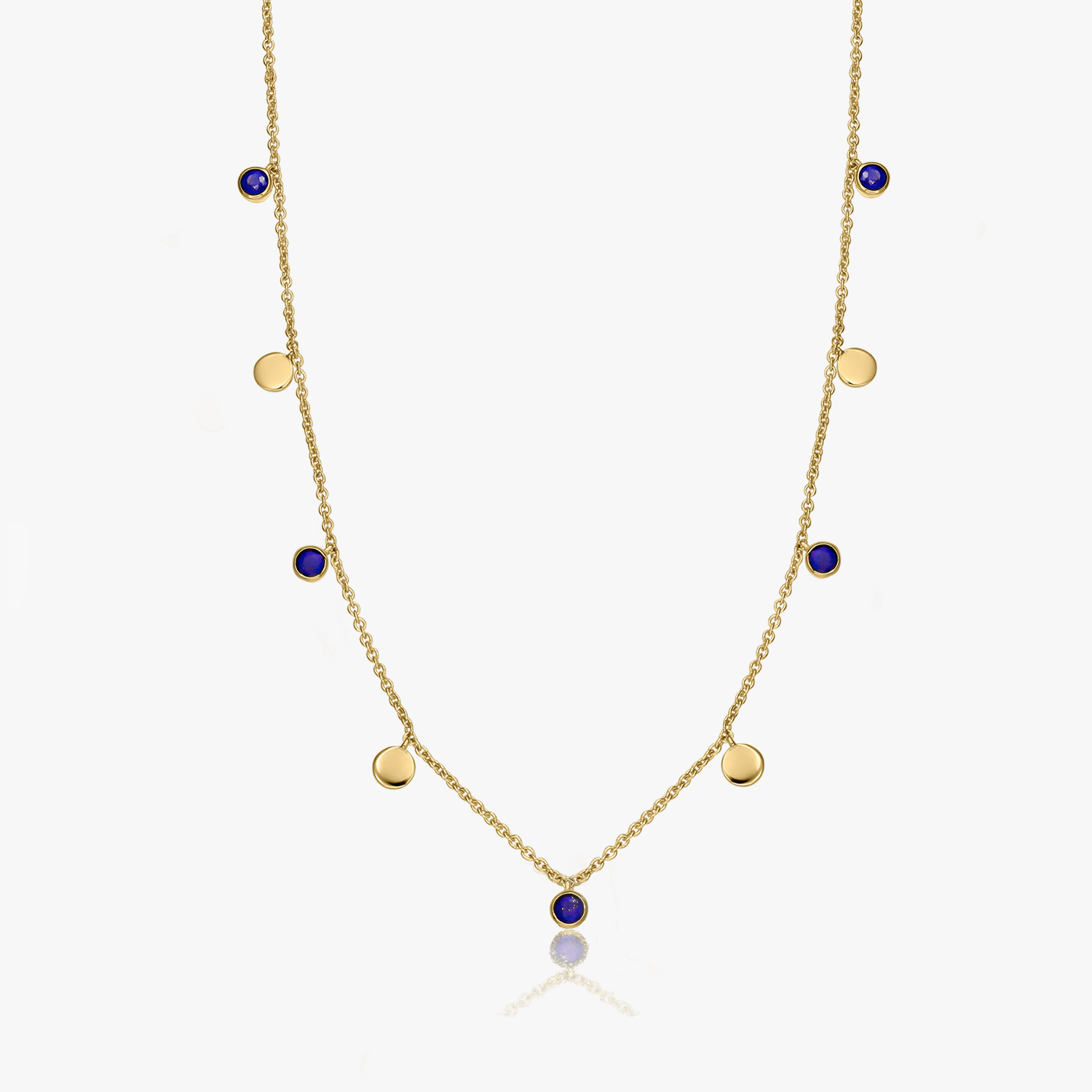 Golden Noora silver necklace - Lapis Lazuli