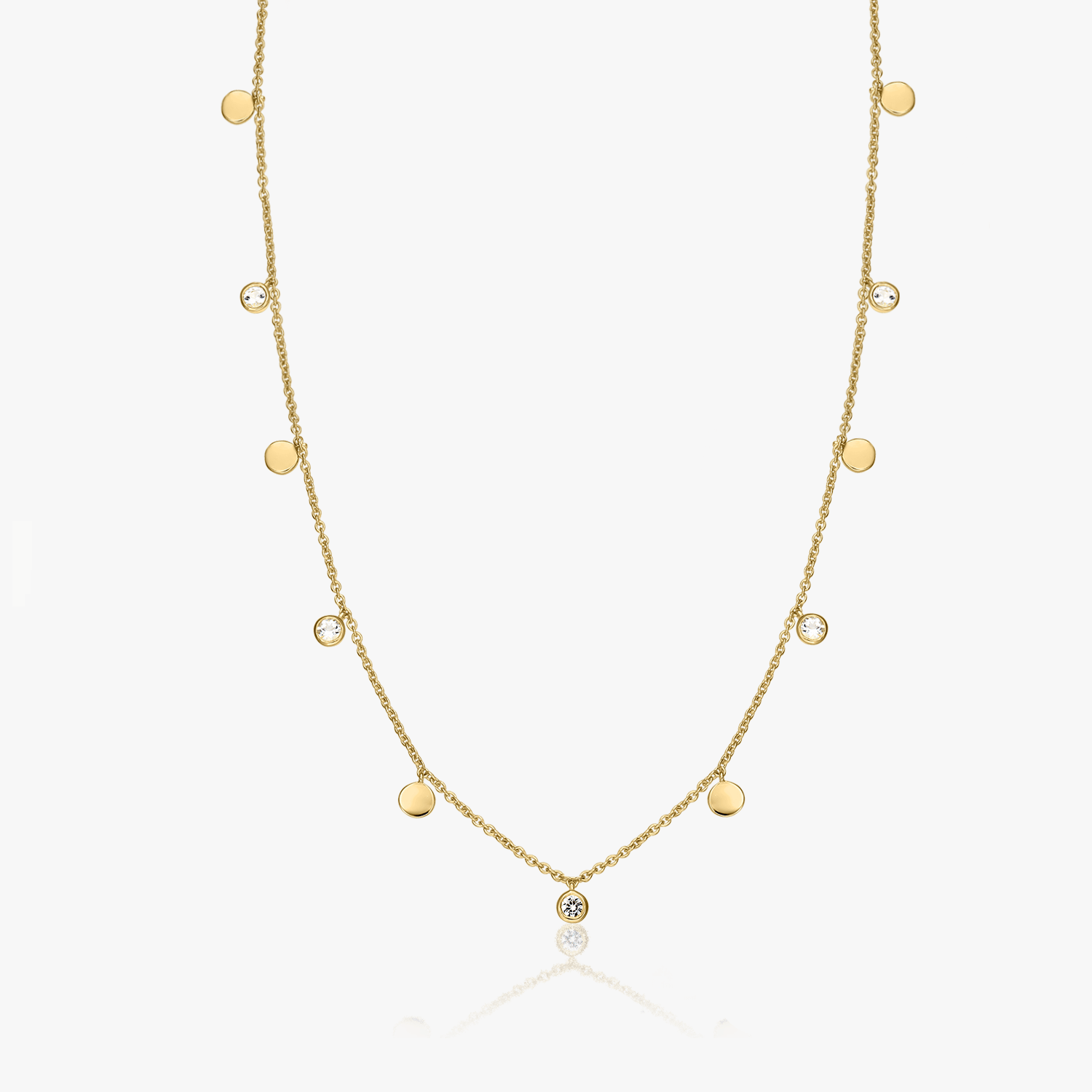 Golden Noora silver necklace - White Topaz