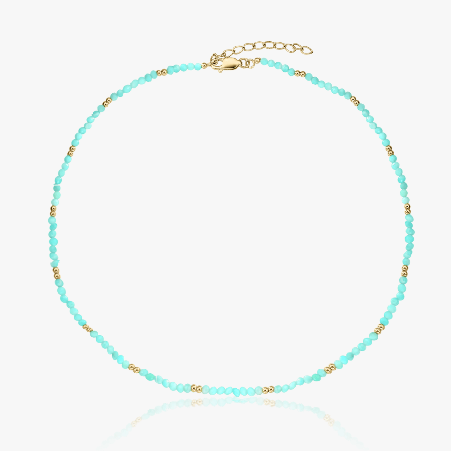Naszyjnik ze srebra Golden SummerScape - Amazonit - Indira