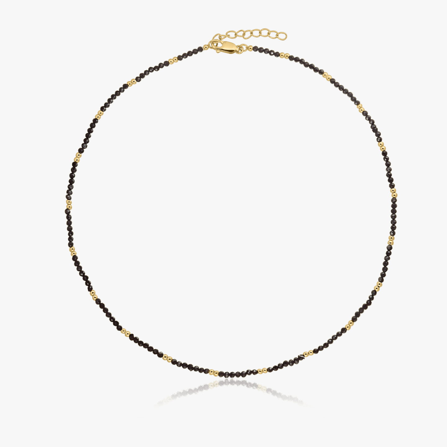 Naszyjnik srebrny Golden SummerScape – Czarny Spinel - Indira