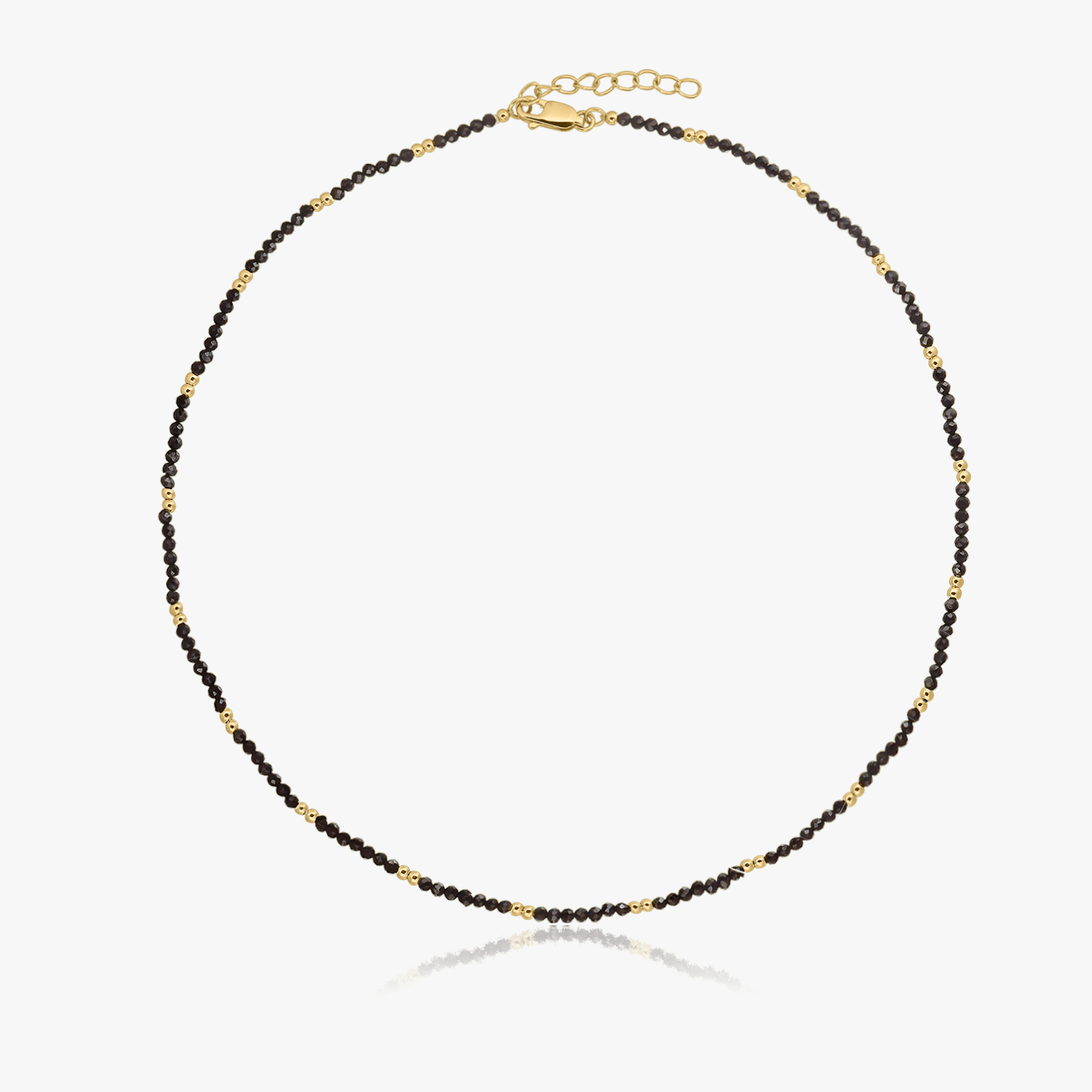 Naszyjnik srebrny Golden SummerScape – Czarny Spinel - Indira