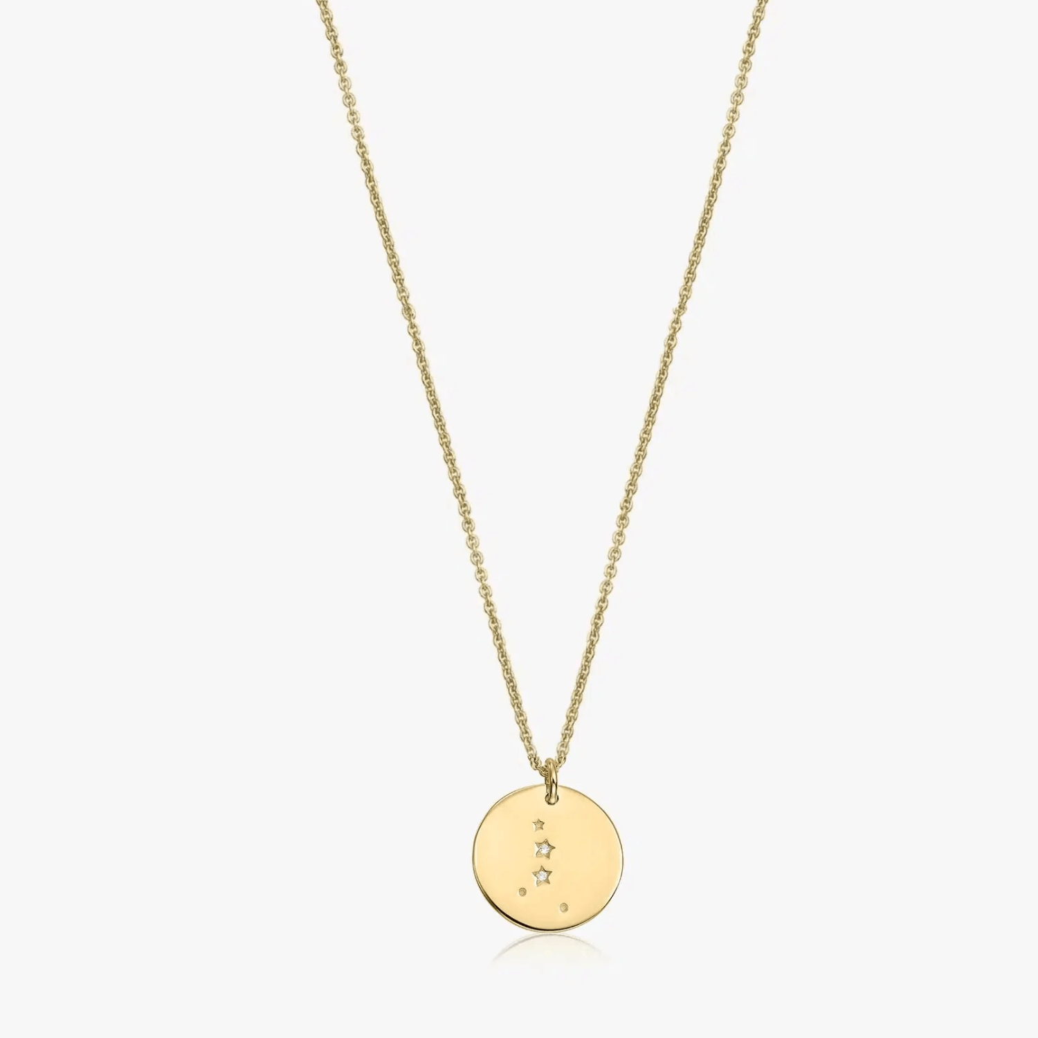 Golden Zodiac silver necklace - Cancer