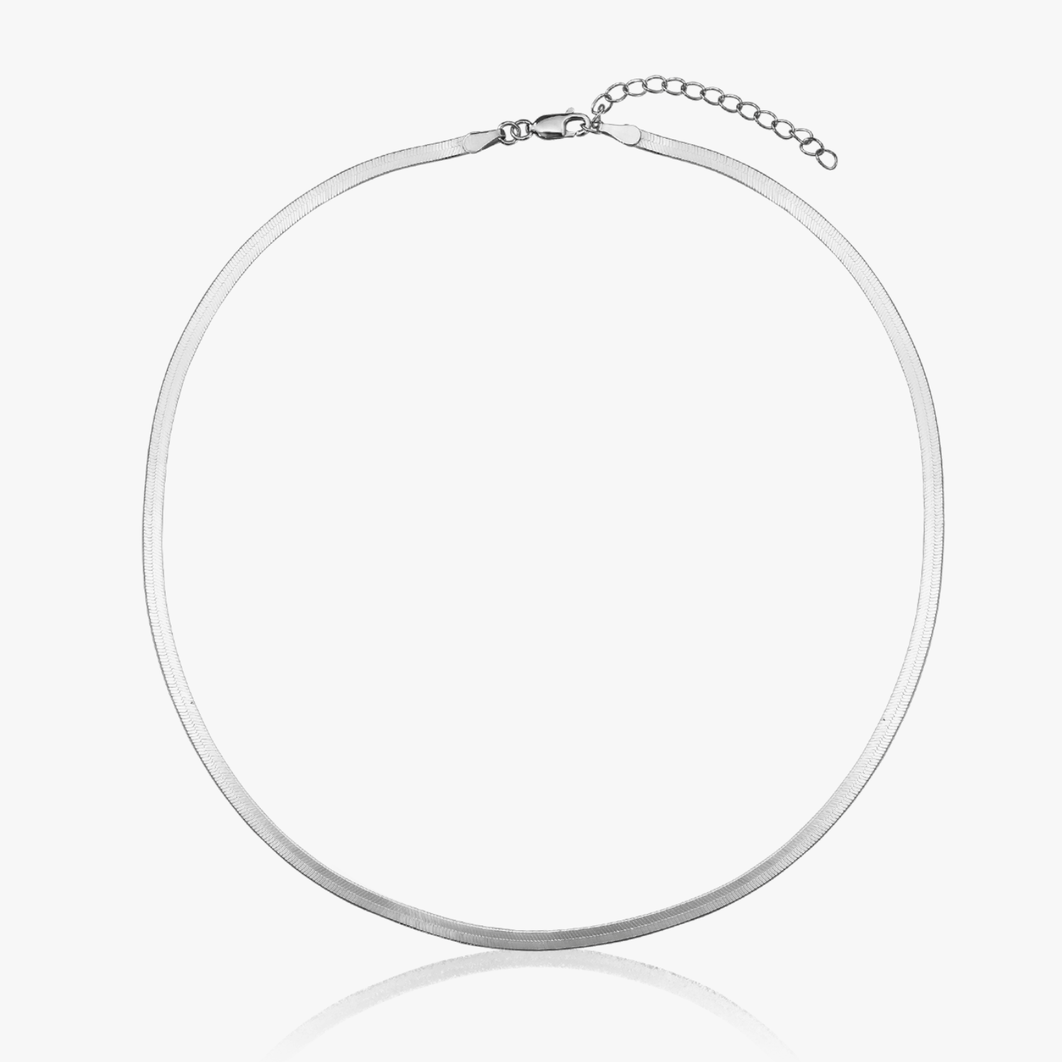 Herringbone silver necklace