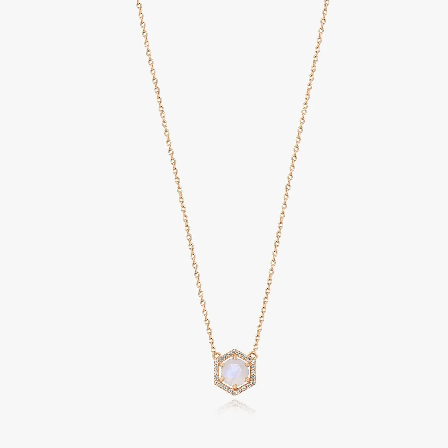 Rose Lucy silver necklace - Moonstone