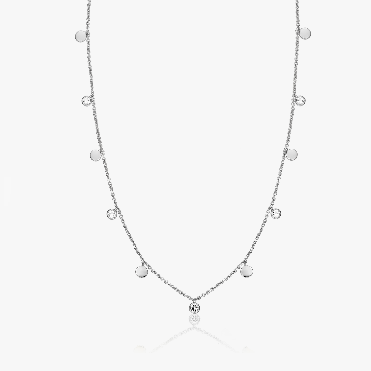 Noora silver necklace - White Topaz