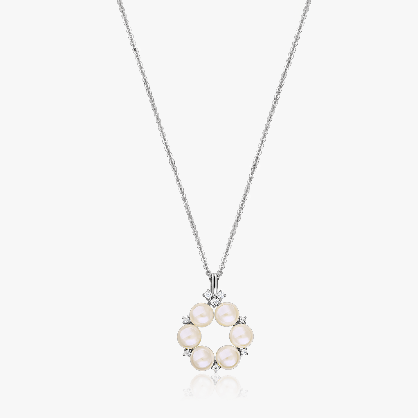 Naszyjnik ze srebra Pearl Crown - Naturalne Perły - Indira