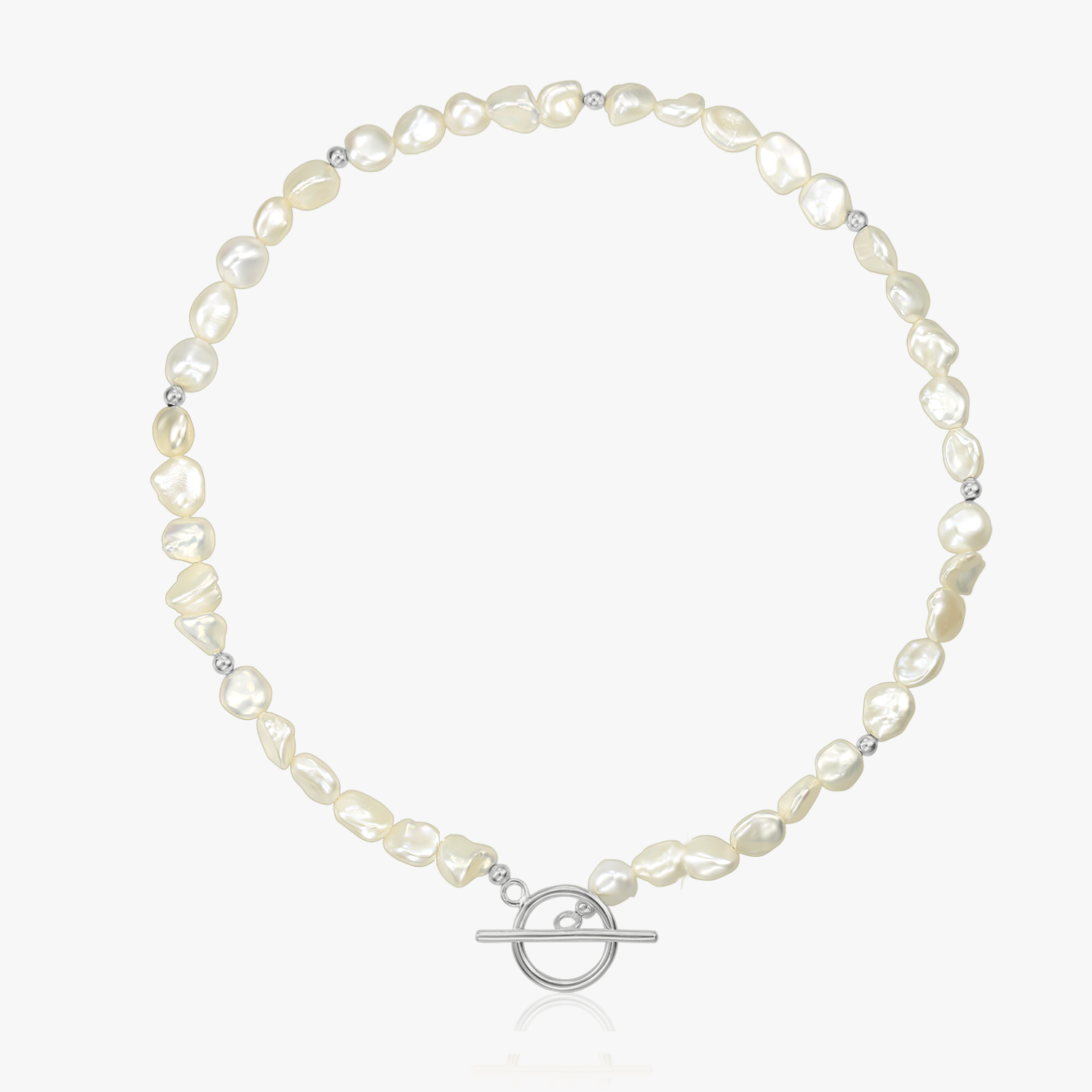 Silver Grace necklace - Natural pearls