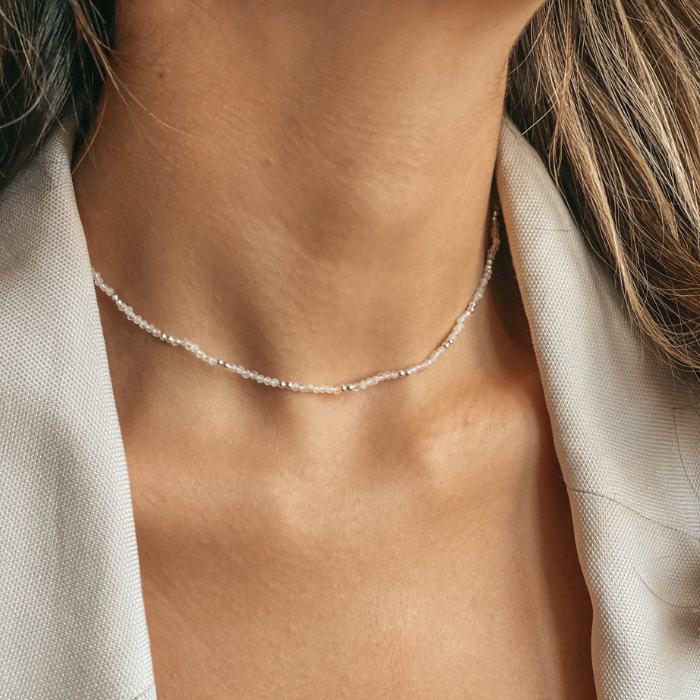 Golden SummerScape silver necklace – Moonstone