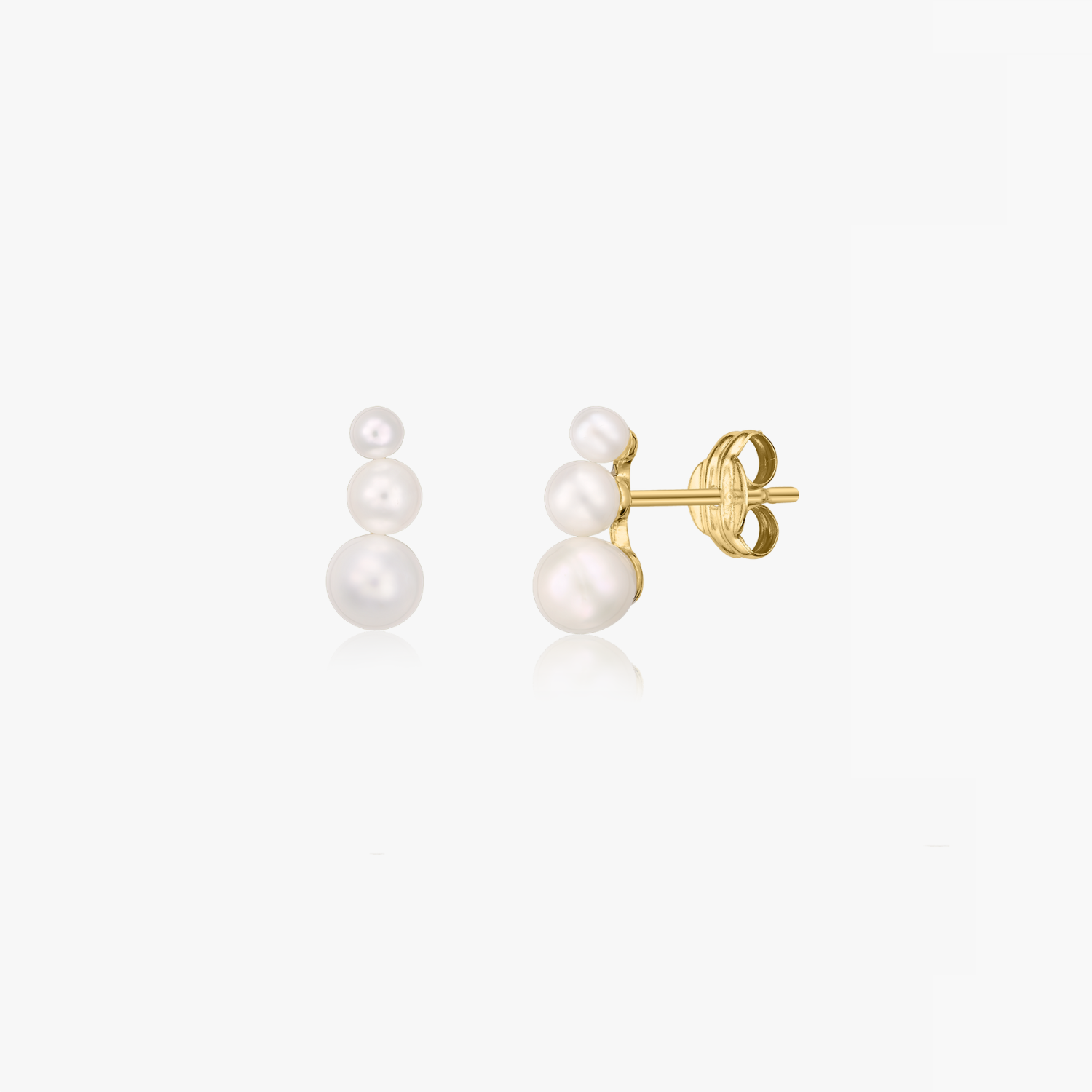 Tiny Pearls gold earrings