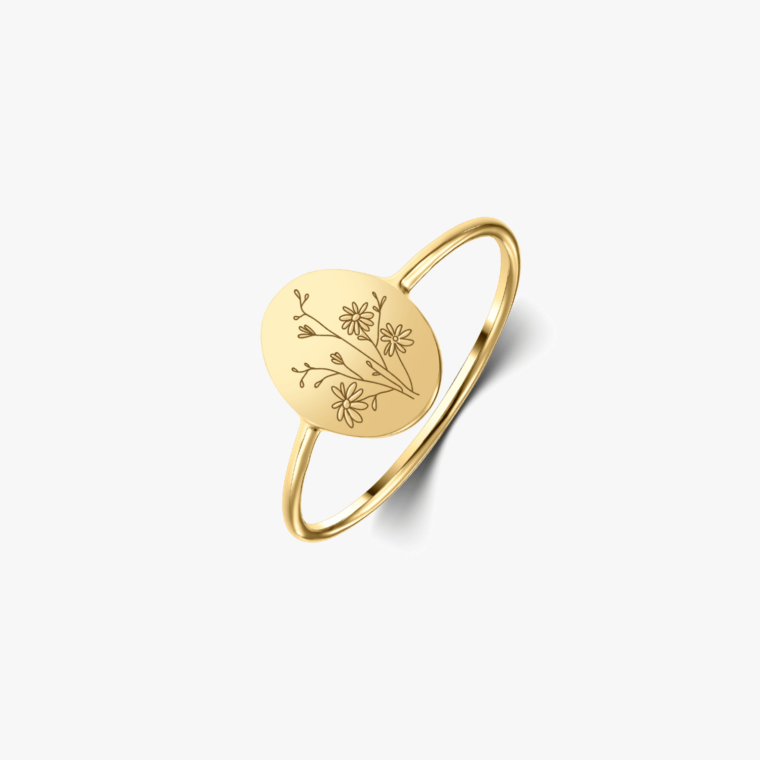 Birthflower gold plated silver rings