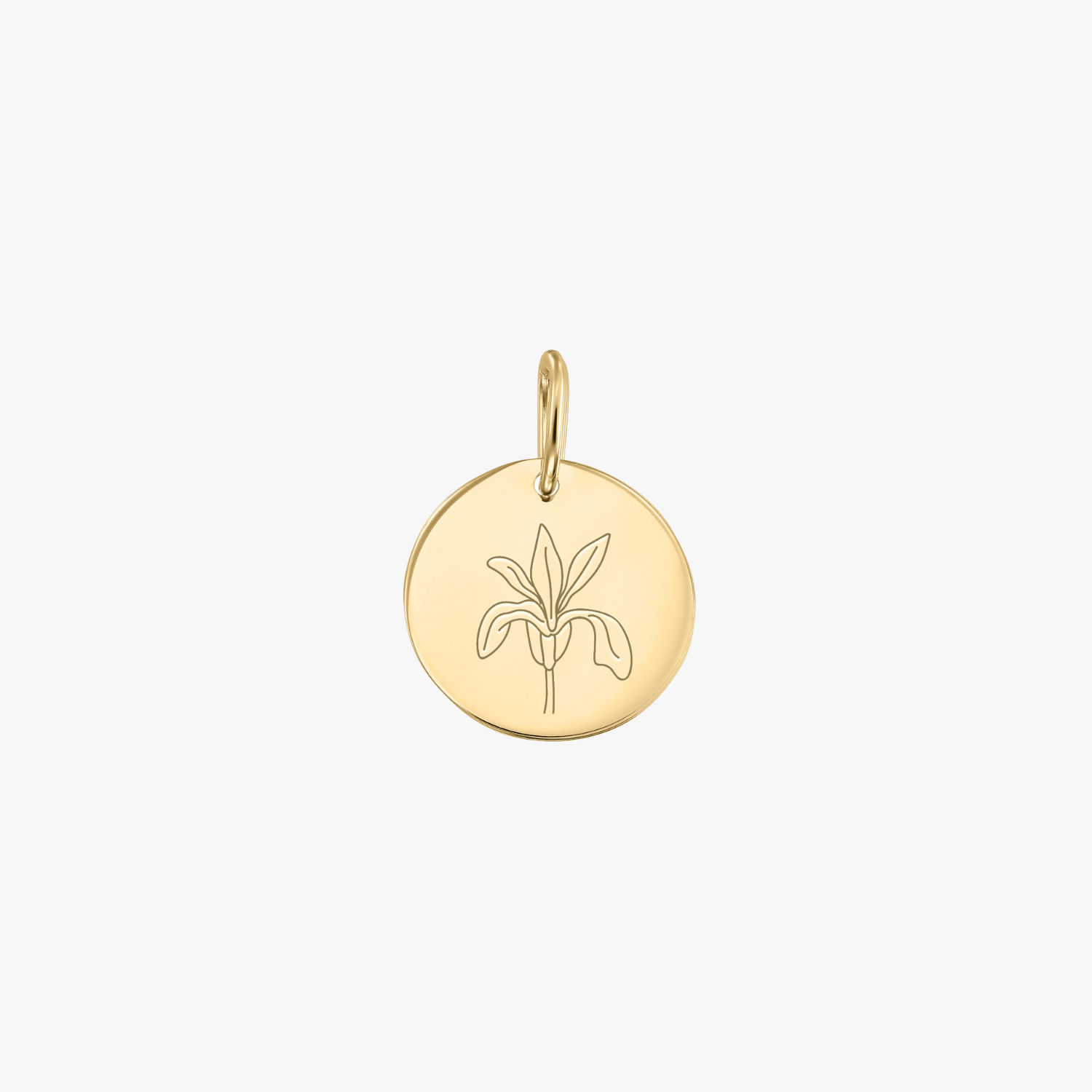 Birth Flower - February Iris gold pendant