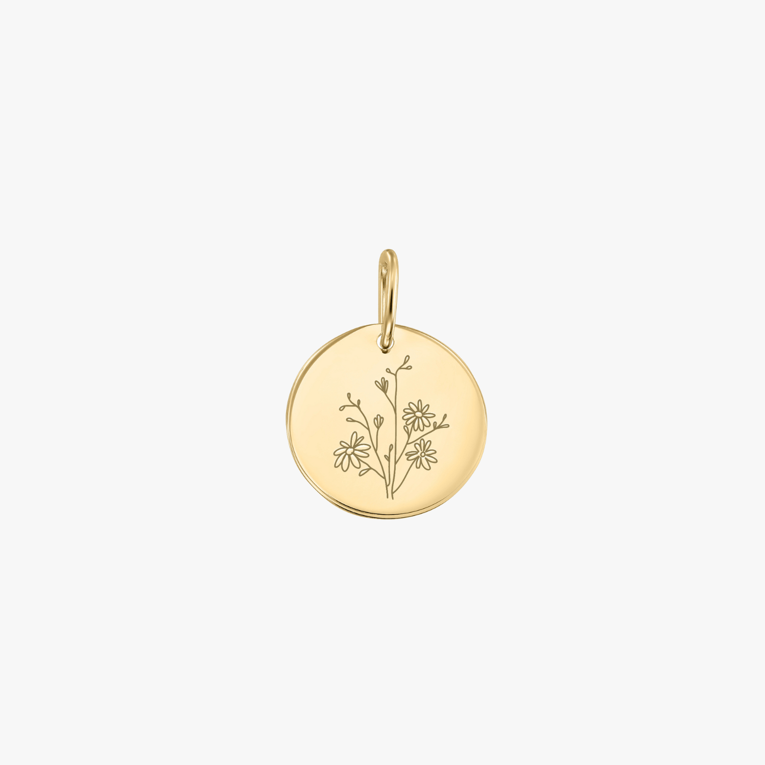 Birth Flower - September Aster gold pendant