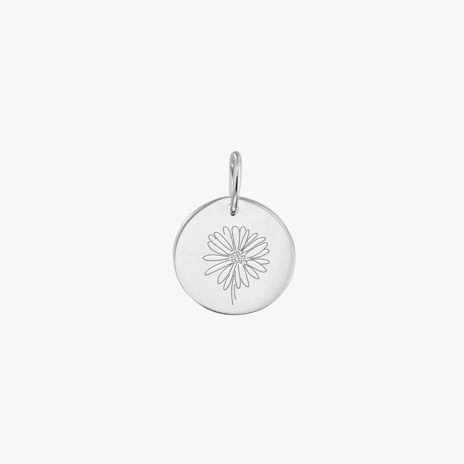 Birth Flower - April Daisy white gold pendant