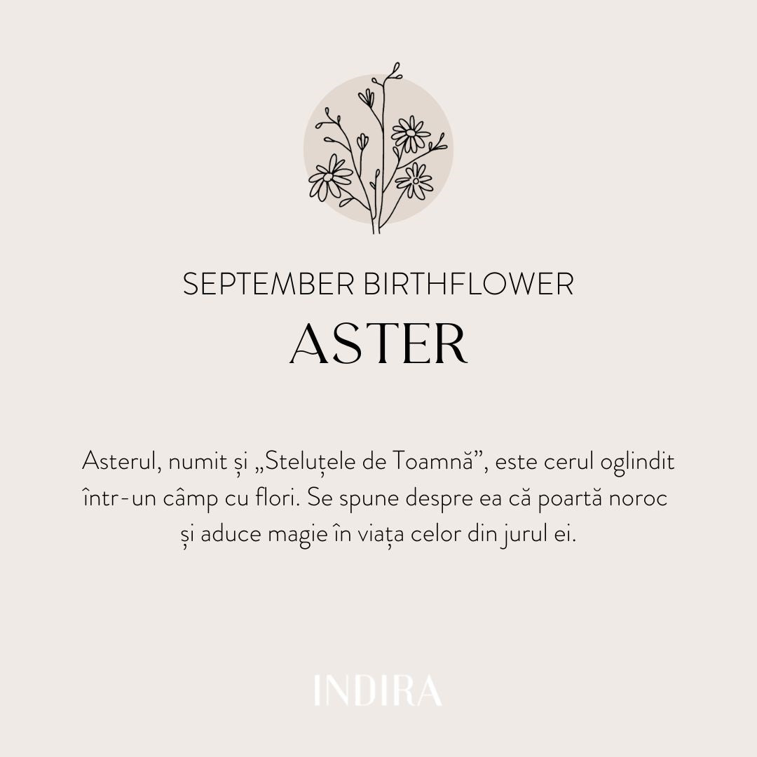 White gold pendant Birth Flower - September Aster
