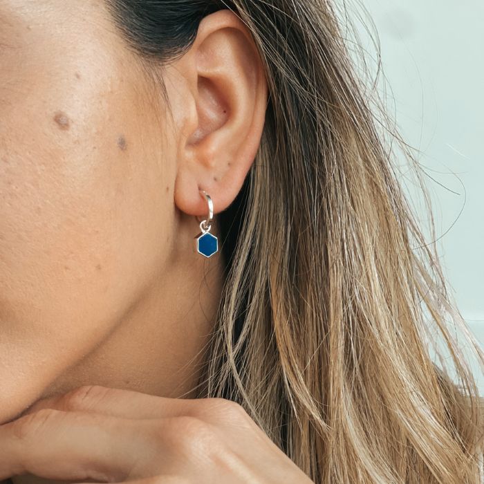 Charlotte silver earrings - Lapis Lazuli