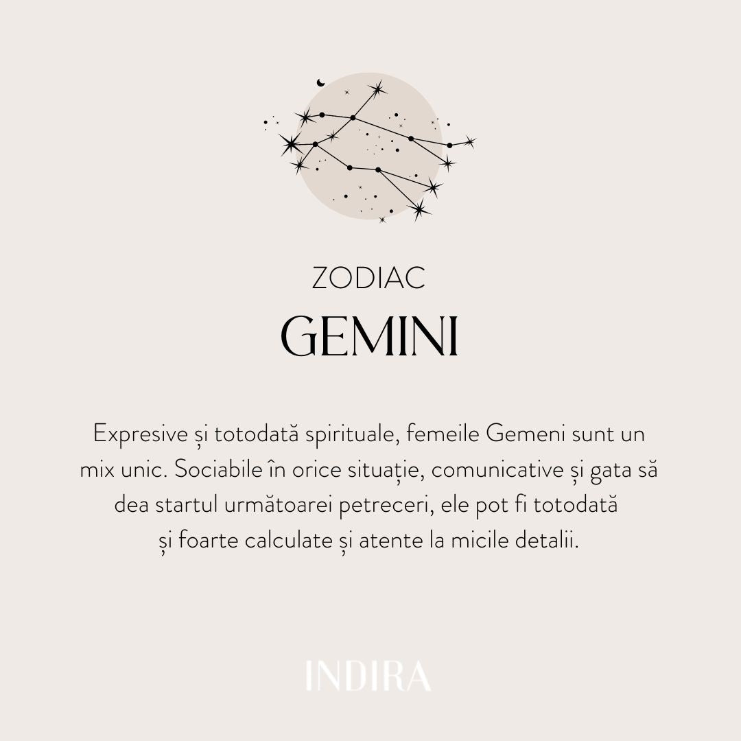 Golden Zodiac silver necklace - Gemini