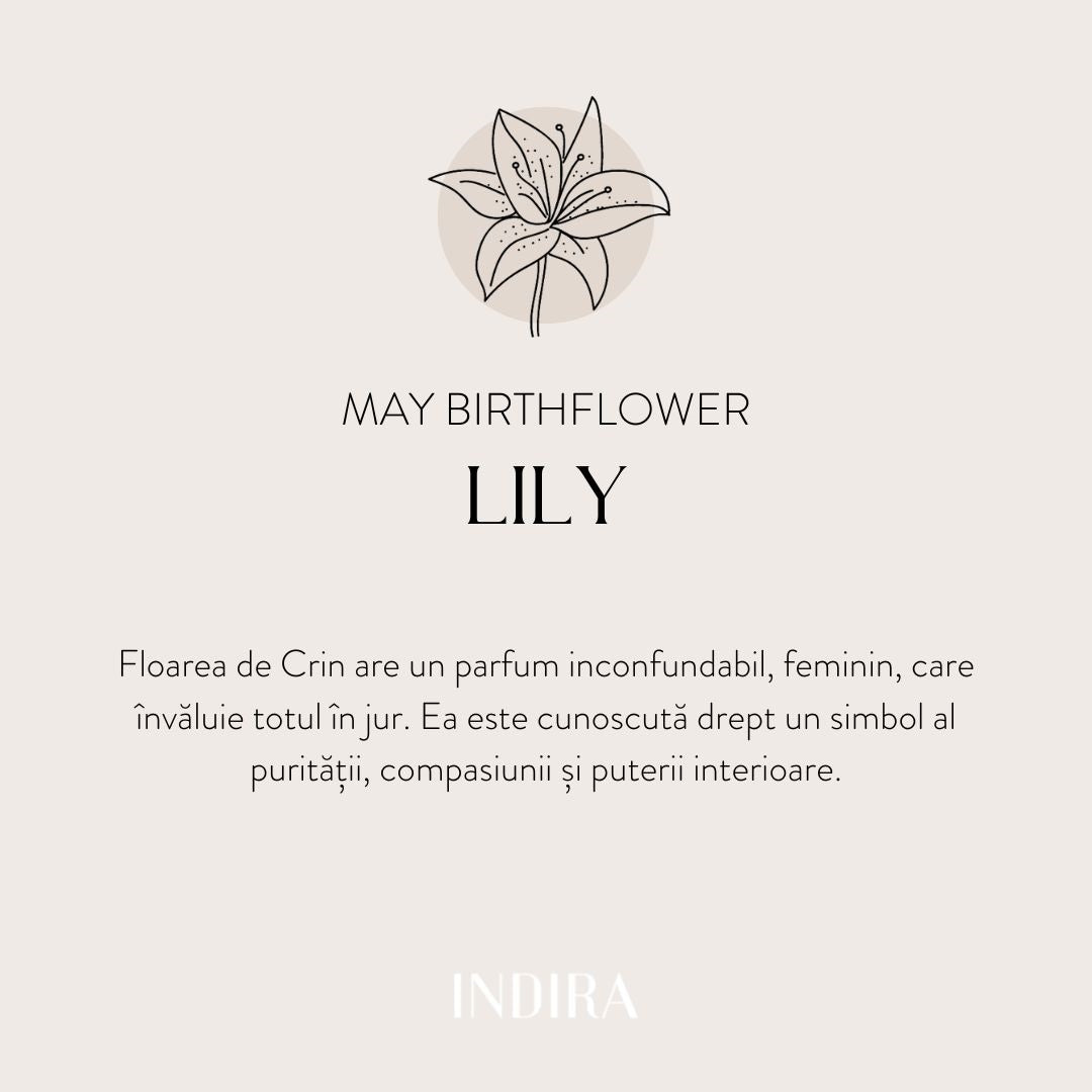 Birth Flower - May Lily white gold pendant