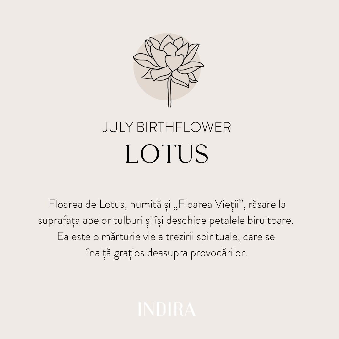 Birth Flower - July Lotus white gold cord bracelet